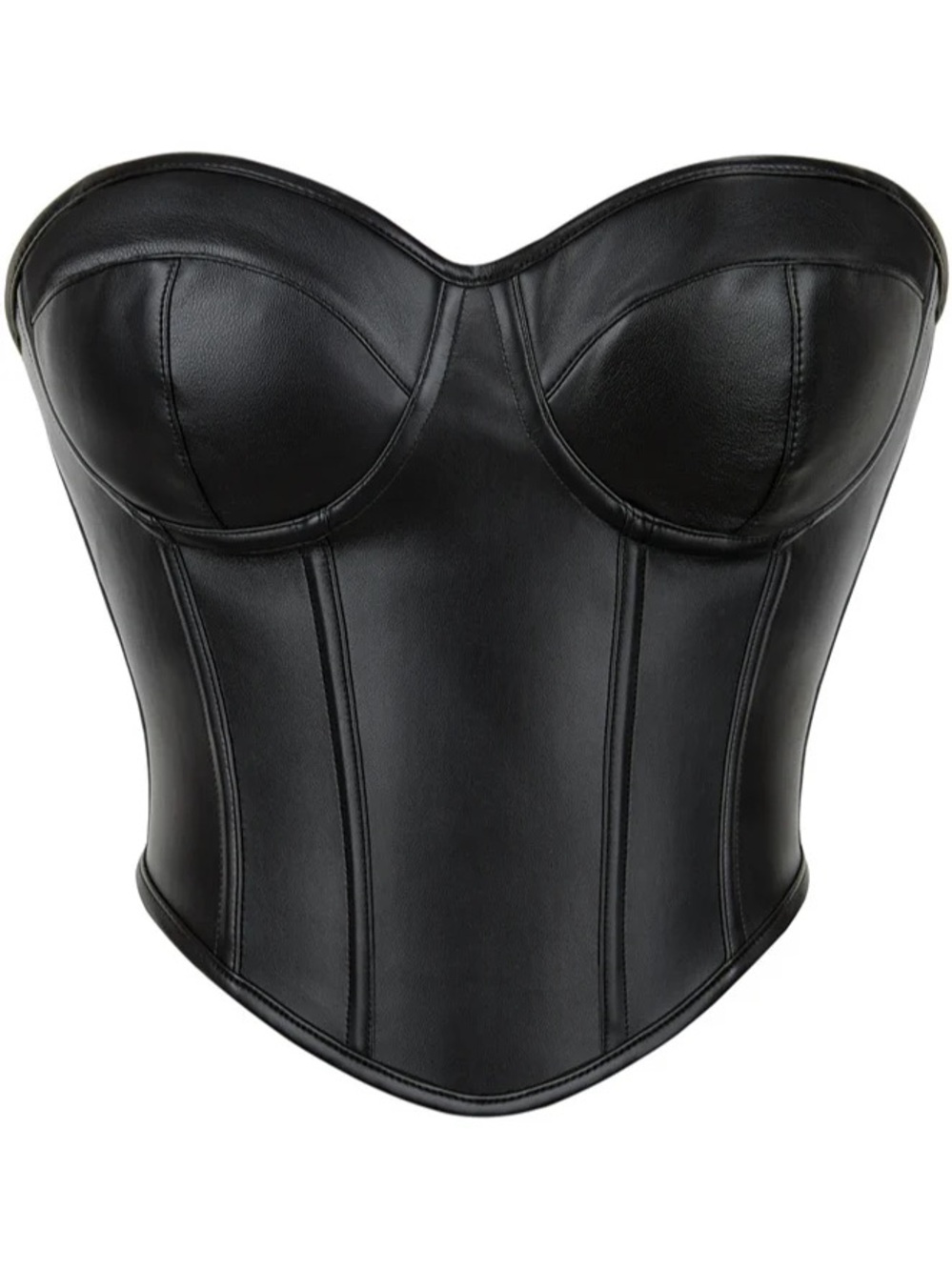 Zara faux leather cropped corset